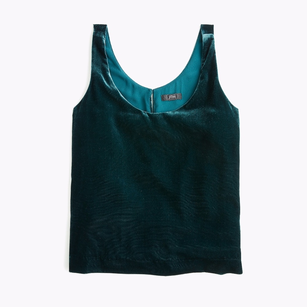NWT J.Crew Velvet Tank in Old Forest size 6